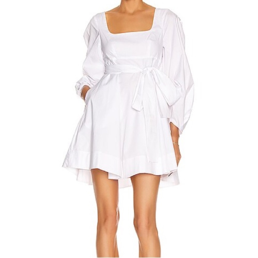 STAUD Isabella white cotton dress size 8